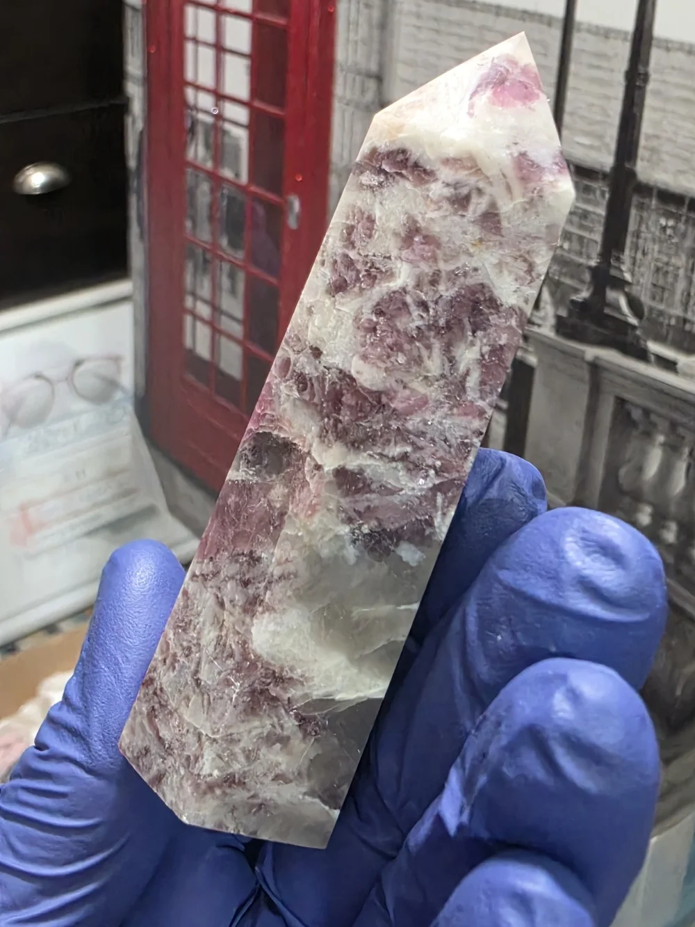 Pink tourmaline tower, also known as a Rubellite tower